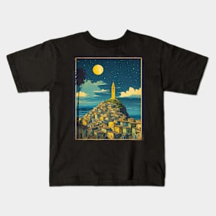 Salvador Brazil Starry Night Vintage Tourism Travel Poster Art Kids T-Shirt